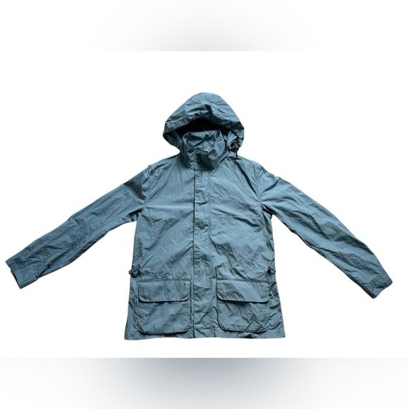 Barbour Port Casual Jacket Blue Slate Lightweight Hooded Utility men’s medium - Picture 1 of 10